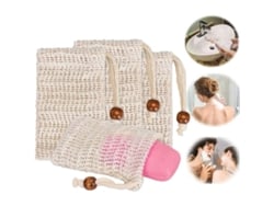 Bolsa Para Jabón, 4 Jabones De Sisal Para Exfoliación Y Masaje En El Baño.