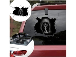 Pegatina Removible De Un Hombre Calvo Aterrador Con Una Guadaña Para Coche, Ventana, Suelo, Fiesta (1 Unidad, 20 X 30 Cm)