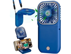 Mini ventilador USB silencioso con carga USB y 3 velocidades (azul)