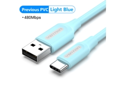 Cable USB-C 3A a USB 2.0, carga rápida, para Samsung Galaxy S10/S9, Huawei P30/20 Pro, azul claro