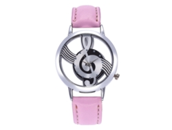 Reloj De Pulsera Analógico De Cuarzo Para Mujer Con Esfera Redonda, Color Rosa, Moderno Y Elegante.