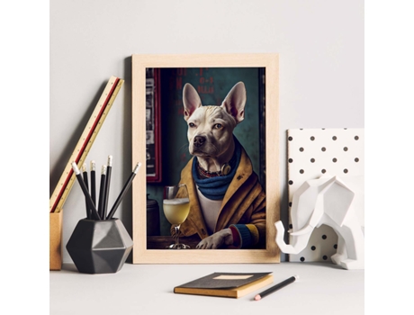 NACNIC Lámina Vallhund Encantador En Estilo Fotografía A Todo Color Divertidas Ilustraciones Realistas De Animales Con Ropa Humana