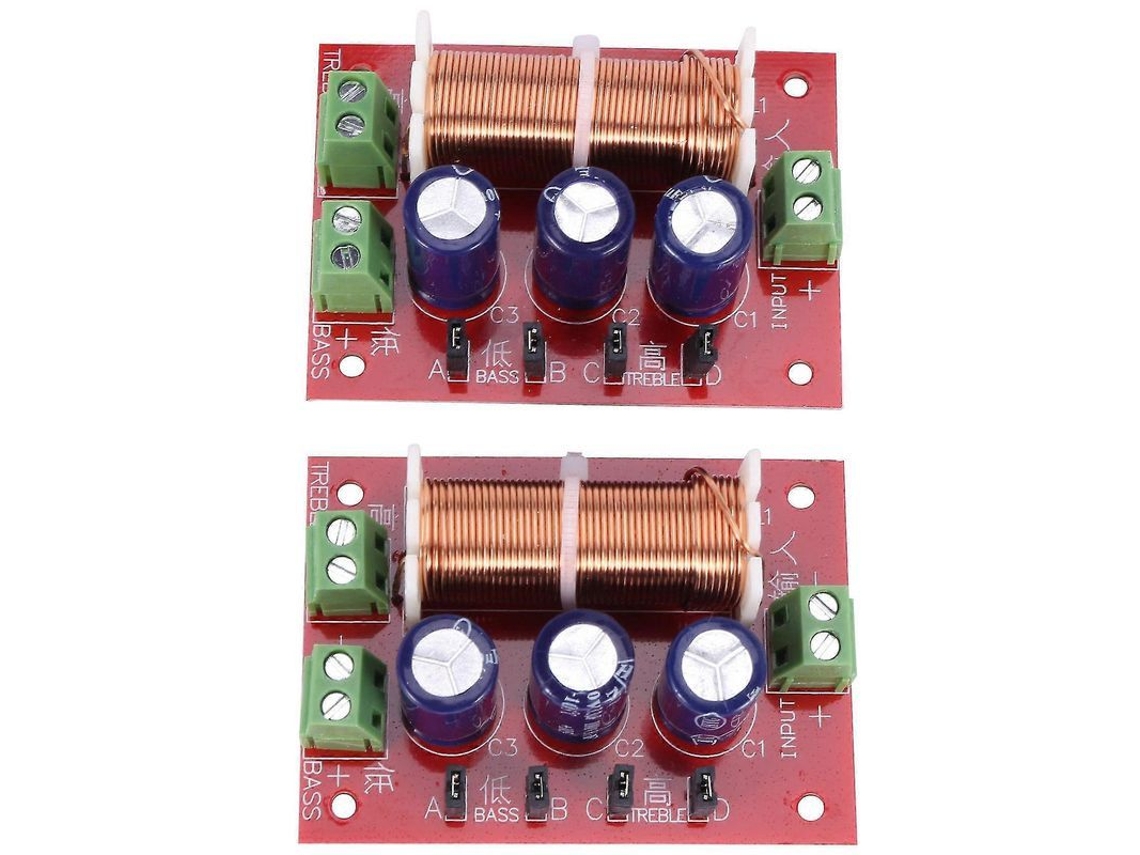 Divisor De Frecuencia De 2 Vías Para Altavoces De 400 W, Ajuste De Graves Y Agudos, 2 Unidades, Rojo.