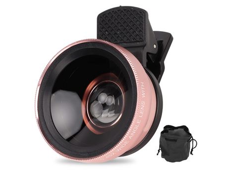 Lente de cámara de teléfono kit de lentes de teléfono 2 en 1 lente ultra gran angular de 0 45X y lente macro de 12 5X con estuche de viaje kit de l...
