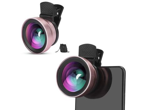 Lente de teléfono profesional 2 en 1 gran angular de 0 45X y lente macro a presión para teléfono móvil compatible con teléfonos/tabletas/cámaras An...