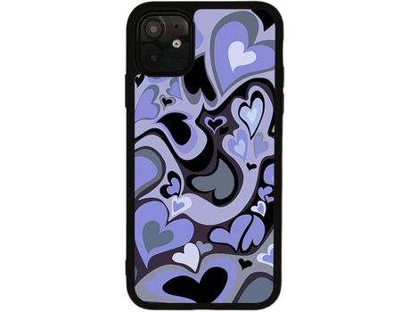 Cute Phone Cases Purple Love Heart Cute Estética Phone Case Slim Soft Funda protectora para teléfono compatible con iPhone 11