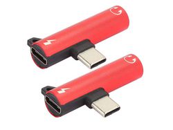 2 piezas 2 y 1 adaptador de conector de auriculares USB-C  adaptador de audio universal USB C a 3 5 mm USB C  adaptador de cargador Auri distribuidor