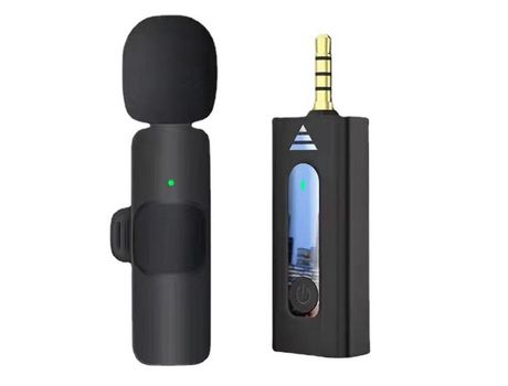Micrófono inalámbrico para teléfono cámara computadora portátil micrófono Lavalier Clip para grabación de video Vlog Tiktok YouTube reunión