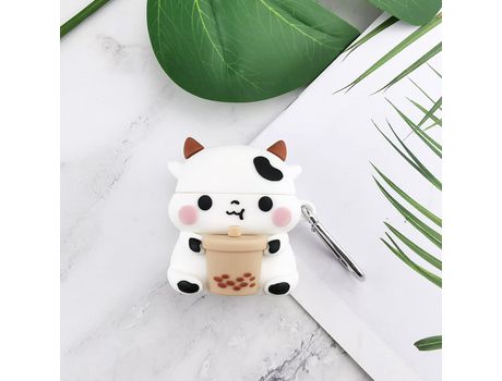 Funda para Airpods 1 y 2 de silicona suave 3D lindo divertido personaje de dibujos animados Kawaii moda llavero funda