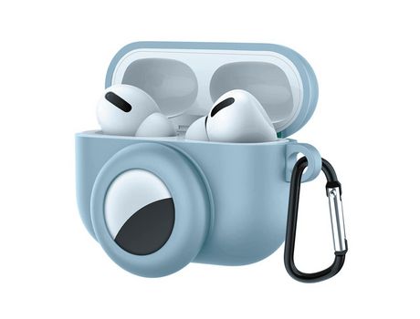 Airpod Pro AirTag Case Holder con llavero funda protectora de silicona de cuerpo completo para Airpods Pro Case Cover con ranura Airtags incorporada