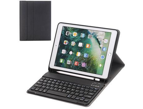 Estuche con teclado para iPad con teclado normal sin luz de fondo cubierta inteligente tipo folio de cuero delgado para iPad 2020 / 2019-iPad 10.2 ...