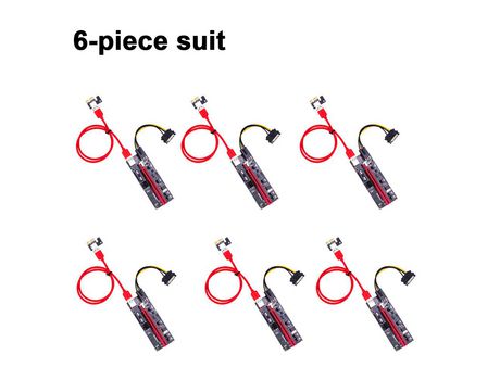 uds. Tarjeta adaptadora pci-e PCIE 1X a 16X Cable de extensión de tarjeta gráfica Dual 6 pines 60cm Cable USB 3 0