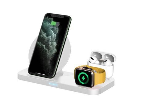 Soporte de carga de cargador inalámbrico 3 en 1 compatible con Apple Watch y Airpods Pro base de carga rápida para iPhone 12 pro 11 Xs max Xr
