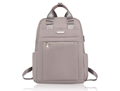 Mochila para computadora de doble hombro -Bolsa para computadora portátil de 15.6 / 16.1 -Carga USB a prueba de golpes e impermeable