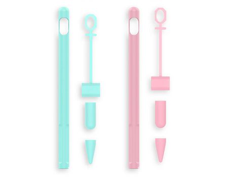 Paquete de 2 fundas de silicona compatibles con Apple Pencil 1st Gen empuñadura protectora suave antideslizante
