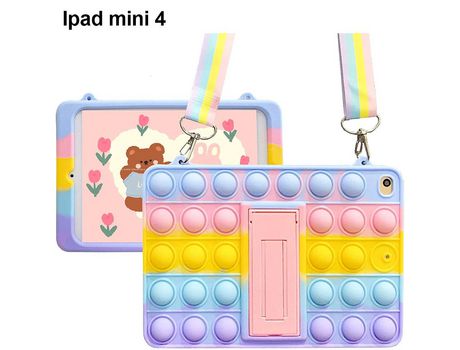 Funda para iPad mini 4 con diseño de burbuja de descompresión Protección integral a prueba de golpes con banda para el cuello