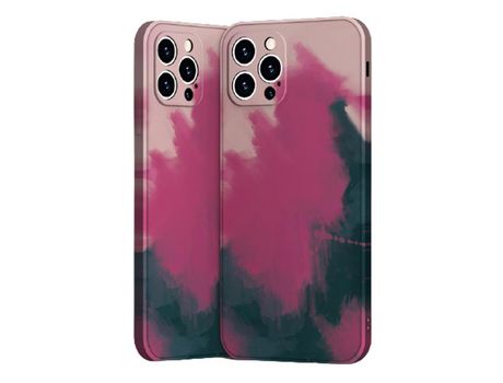 Funda para iPhone 12 Pro/12/11/X Funda Silicona Líquida Acuarela 3 en 1