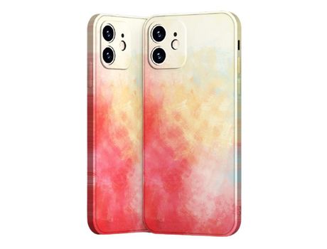 Funda para iPhone 12 Pro/12/11/X Funda Silicona Líquida Acuarela 3 en 1