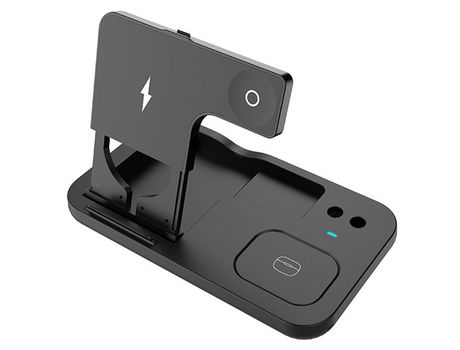 Cargador Inalámbrico 4 en 1 Estación de Carga Rápida Qi Base/Dock de Carga Rápida