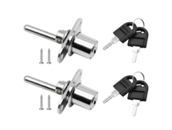 Cerradura para cajón con llave para muebles, 2 piezas, cilindro de 16 mm, 61 mm de longitud, color plata.
