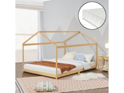 Colchón para Cama Infantil [ES.CASA] Vindafjord (205 x 166 x 133,5 cm - Bambú - Marrón)