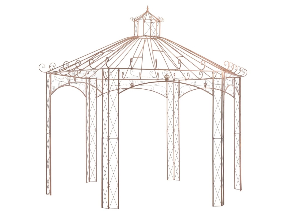Carpa Jardín VIDAXL Marrón Metal (400 x 400 x 352 cm)