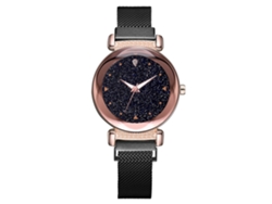 Reloj De Pulsera De Cuarzo Negro, Estilo Sencillo, Diseño Informal, Con Cierre Magnético.