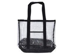 Bolsa de playa transparente e impermeable de PVC con cierre de cremallera.