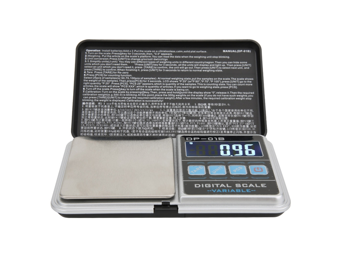 Minibalanza Digital De Bolsillo Con Precisión De 500 G/0,01 G Para Joyería Y Cocina, Con Pantalla Lcd.