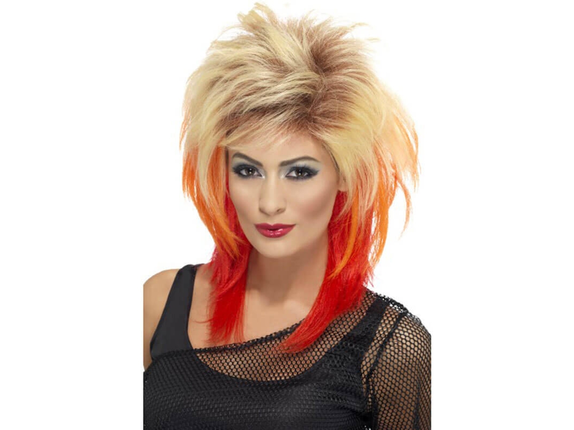 Peluca DISFRAZZES Estilo Mullet Rubia Degradado A Rojo (Talla: Talla Universal)