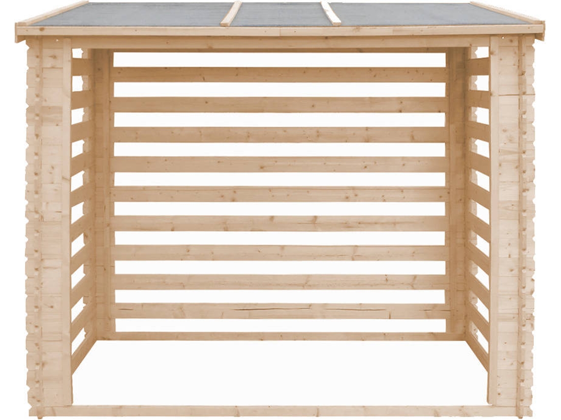 Refugio para Leña TIMBELA Leñero de Madera M202 con Cubierta Impermeable (4,3 M3)