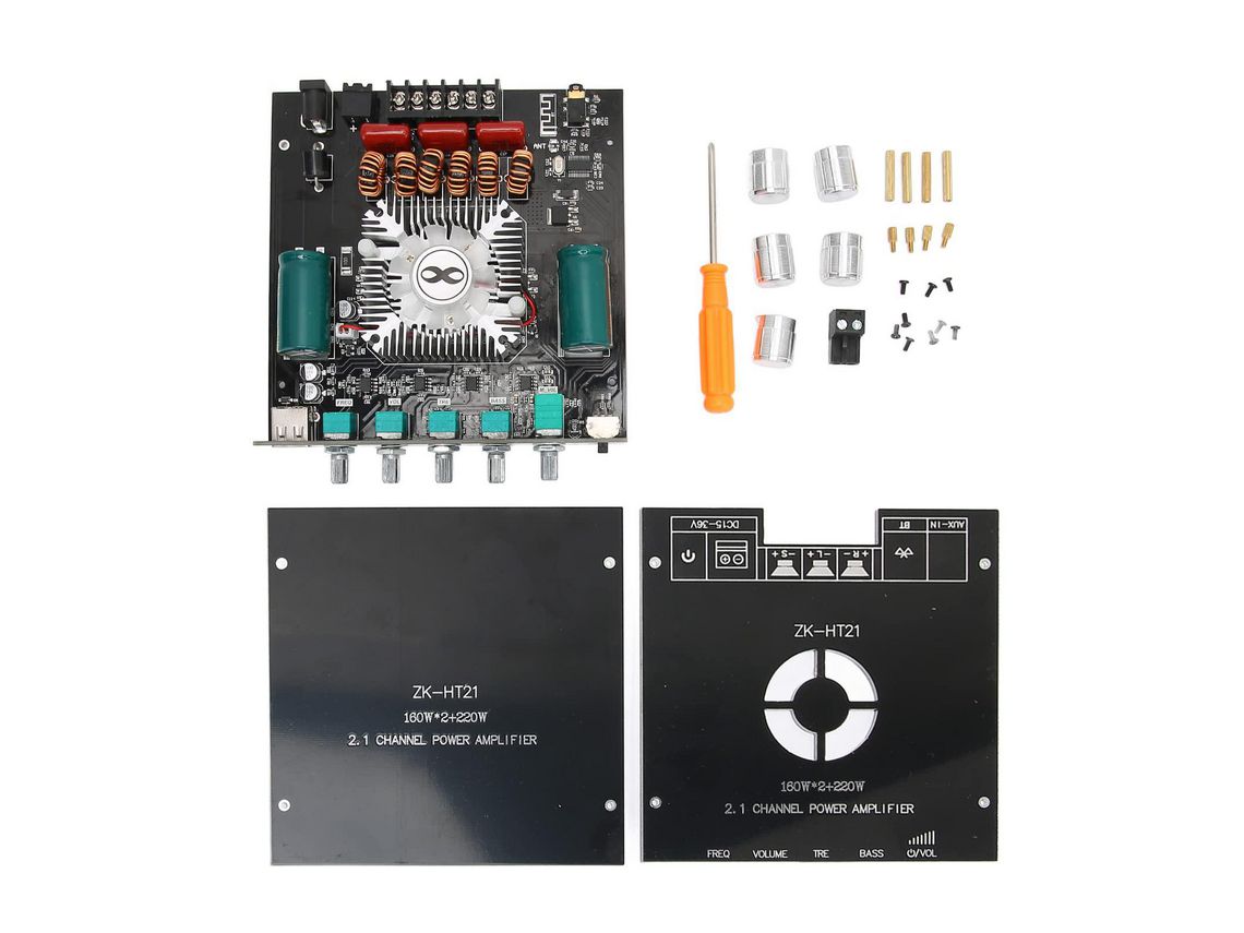 Placa amplificadora de potencia Bluetooth, Kit DIY, Dc15-36V, 2,1 canales, 160W, 160W, 220W, módulo amplificador de potencia de Audio