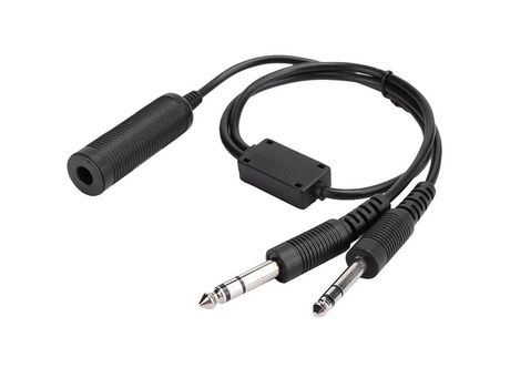 Adaptador de auriculares de aviación Cable adaptador de auriculares de aviación general Convierte auriculares de helicóptero a enchufes dobles
