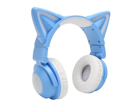 Auriculares Rgb con oreja de gato, inalámbricos por Bluetooth, bonitos auriculares estéreo con Cable de 3,5mm, auriculares G ajustables