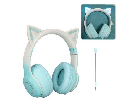 Cat Headphones Auriculares Inalámbricos Bluetooth 5.1 Cat 3.5mm Auxiliar