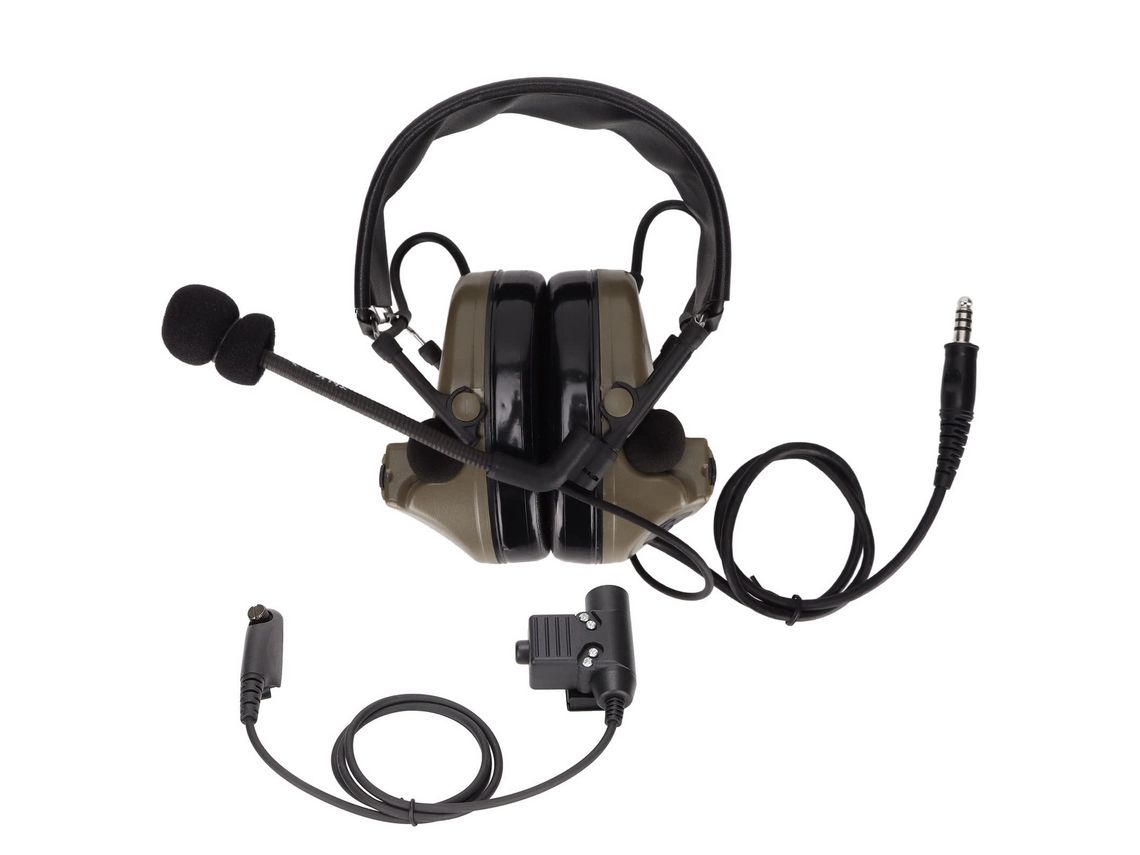 Auriculares militares Active Electronic Noise Cancelling 7.1mm Plug Orejeras con U94 PTT para Motorola GP338 GP-328 GP-340 GP-380