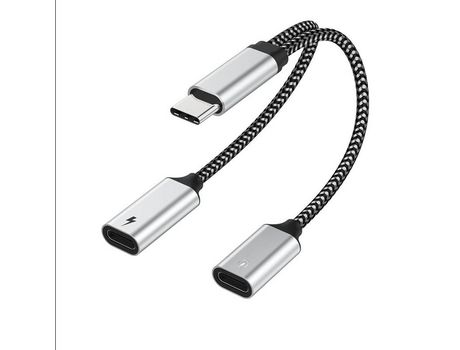 Adaptador de cable de audio auxiliar tipo C de carga rápida de 60 W a 3,5 mm Carga y escucha de música 2 en 1 para interfaz tipo C reversible