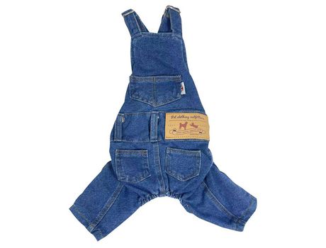 Ropa Para Mascotas Jeans Lavados Jeans Elásticos Cómodos Tirantes Para Mascotas ELKUAIE s