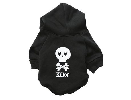 Ropa Para Mascotas Halloween Polar Esqueleto Negro Camiseta Con Capucha Para Mascotas ELKUAIE xs