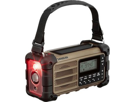 Radio de emergencia fm para exteriores, bluetooth, panel solar, resistente a salpicaduras y polvo, linterna SANGEAN MMR-99