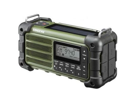Radio de emergencia fm para exteriores, bluetooth, panel solar, resistente a salpicaduras y polvo, linterna SANGEAN MMR-99