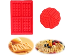 Molde versátil de silicona para waffles con forma de corazón, placas antiadherentes para un desayuno rápido y fácil, plegable para mayor flexibilidad.