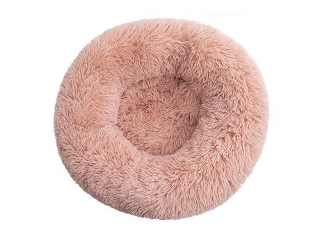 Cama Para Mascotas Suave Y Esponjosa Con Fondo Antideslizante, Cama Redonda Para Calmar Y Calentar Donas, Rosa -St1, Diámetro 50 Cm ZMDECQNA