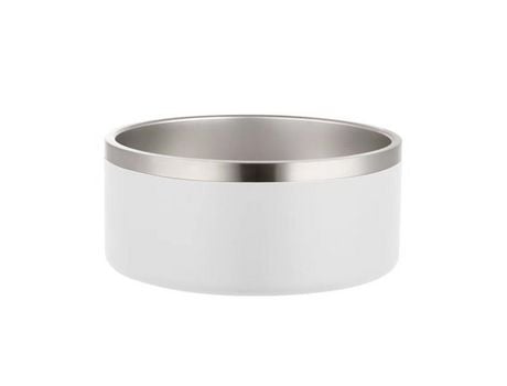 Cuencos Para Perros De Comida Y Agua De Acero Inoxidable Para Perros, 42 Oz, Cuenco De Alimentación Para Mascotas, 18,3*6,3 Cm, Blanco ZMDECQNA