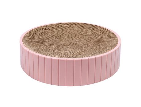 Recambio De Cartón Rascador Redondo Para Gatos, Almohadilla Para Rascar Gatos, Salón Rascador Para Protección De Muebles, Rosa, 31*31*6Cm ZMDECQNA