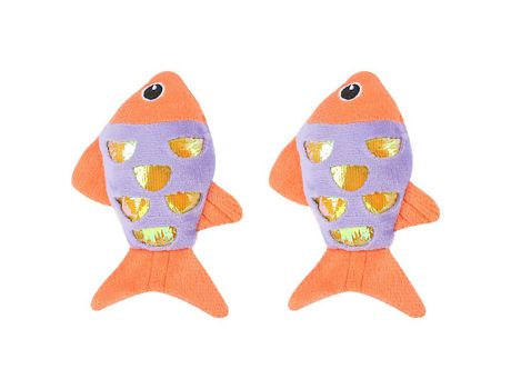 Juguete De Peluche Para Gato Para Masticar-Juguete Interactivo Chirriante Con Forma De Pez-Juguete Masticable Suave Y Duradero Para Mascotas, Naran...