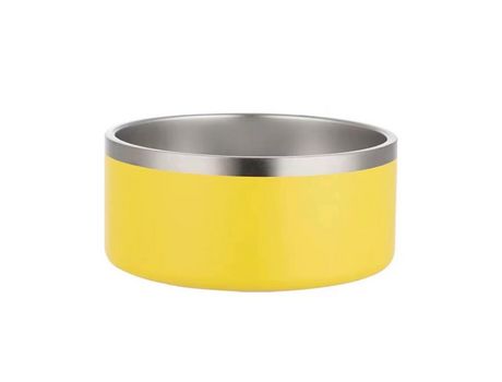 Cuencos Para Perros De Comida Y Agua De Acero Inoxidable Para Perros, 42 Oz, Cuenco De Alimentación Para Mascotas, 18,3*6,3 Cm, Amarillo ZMDECQNA