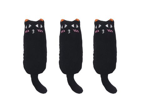 Juguetes Interactivos De Peluche Para Gatos Juguetes Para Masticar Gatos De Dibujos Animados Lindos Juguetes Entretenidos Para Gatos, Negro ZMDECQN...