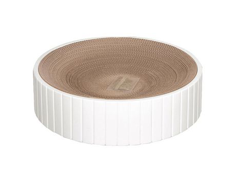 Recambio De Cartón Rascador Redondo Para Gatos, Almohadilla Para Rascar Gatos, Salón Rascador Para Protección De Muebles, Blanco, 31*31*6Cm ZMDECQN...