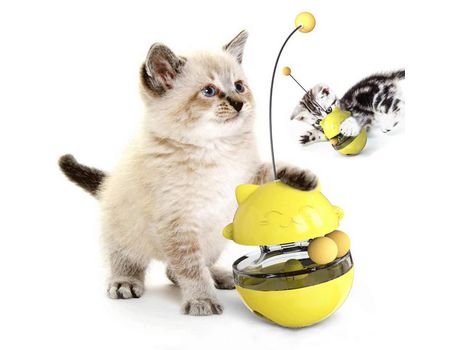 Juguete Para Mascotas Tumbler, Bola De Juguetes Dispensadora De Comida Interactiva Para Perros, Amarillo, St-6 ZMDECQNA